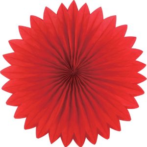 Plain fan. 40cm. Red