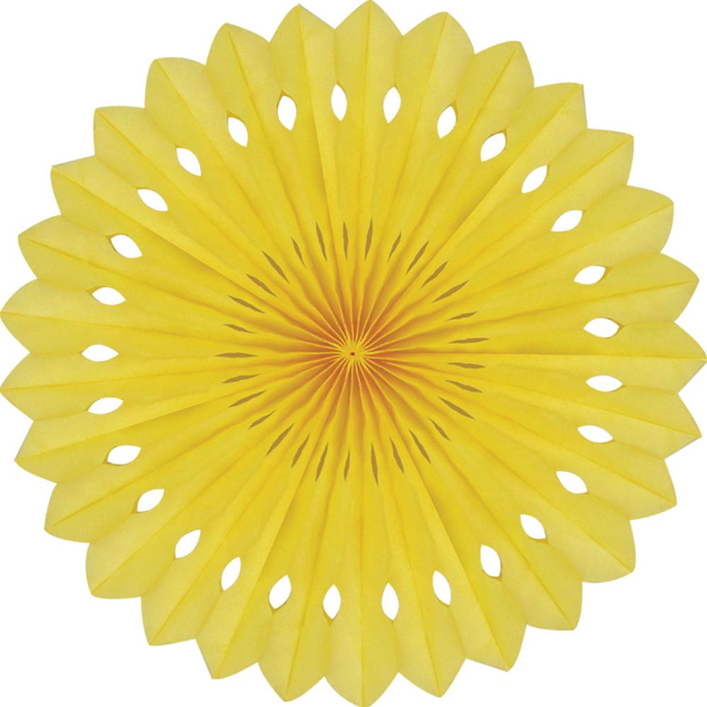 Detailed fan. 30cm. Yellow