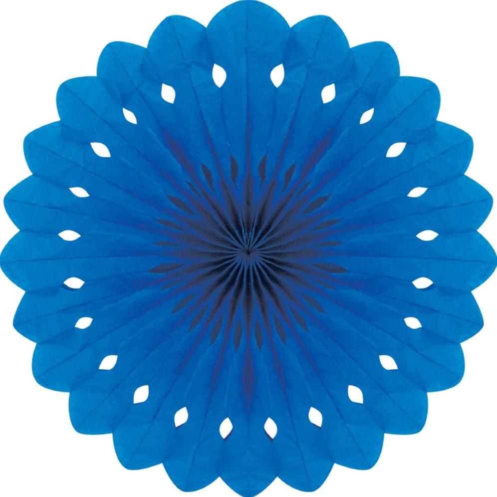 Detailed fan. 30cm. Blue