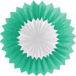 Double fan.40cm. Mint/White