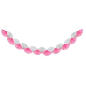 Tissue Paper Garland.Light Pink/White