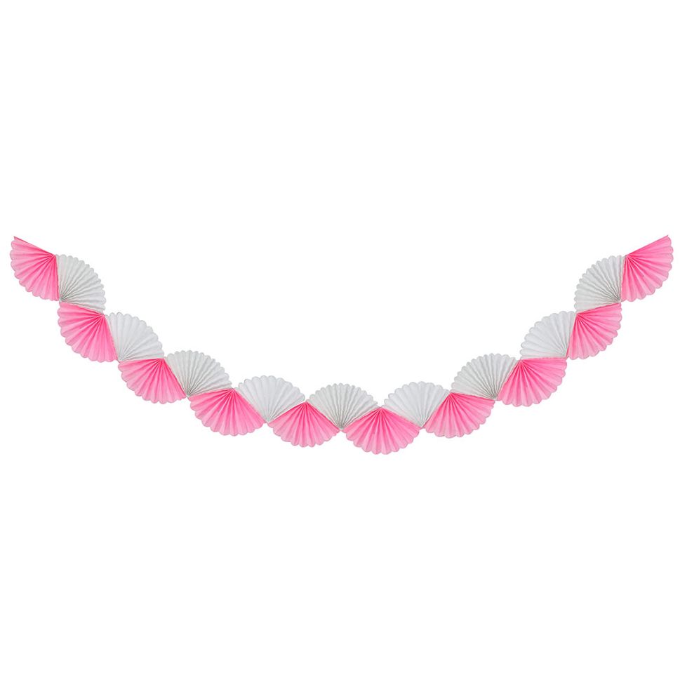 Tissue Paper Garland.Light Pink/White