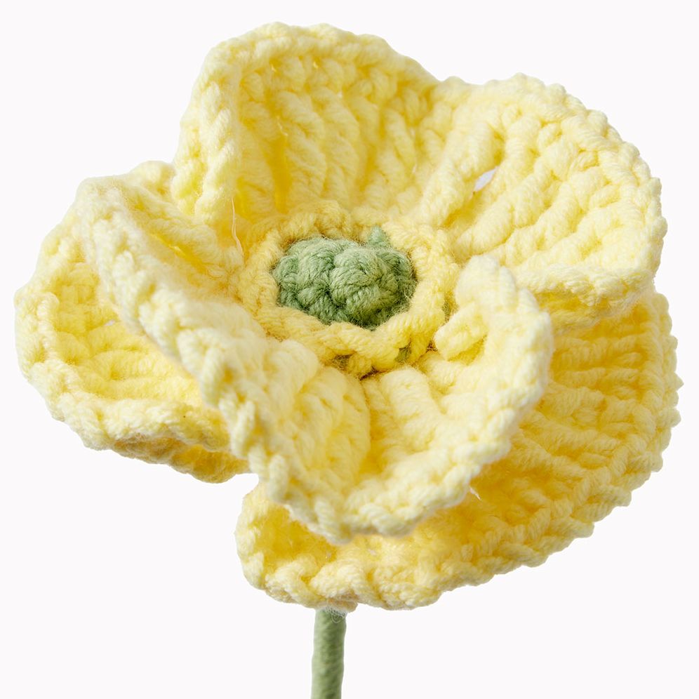 Yellow Cosmo Crochet Flower - Image 2