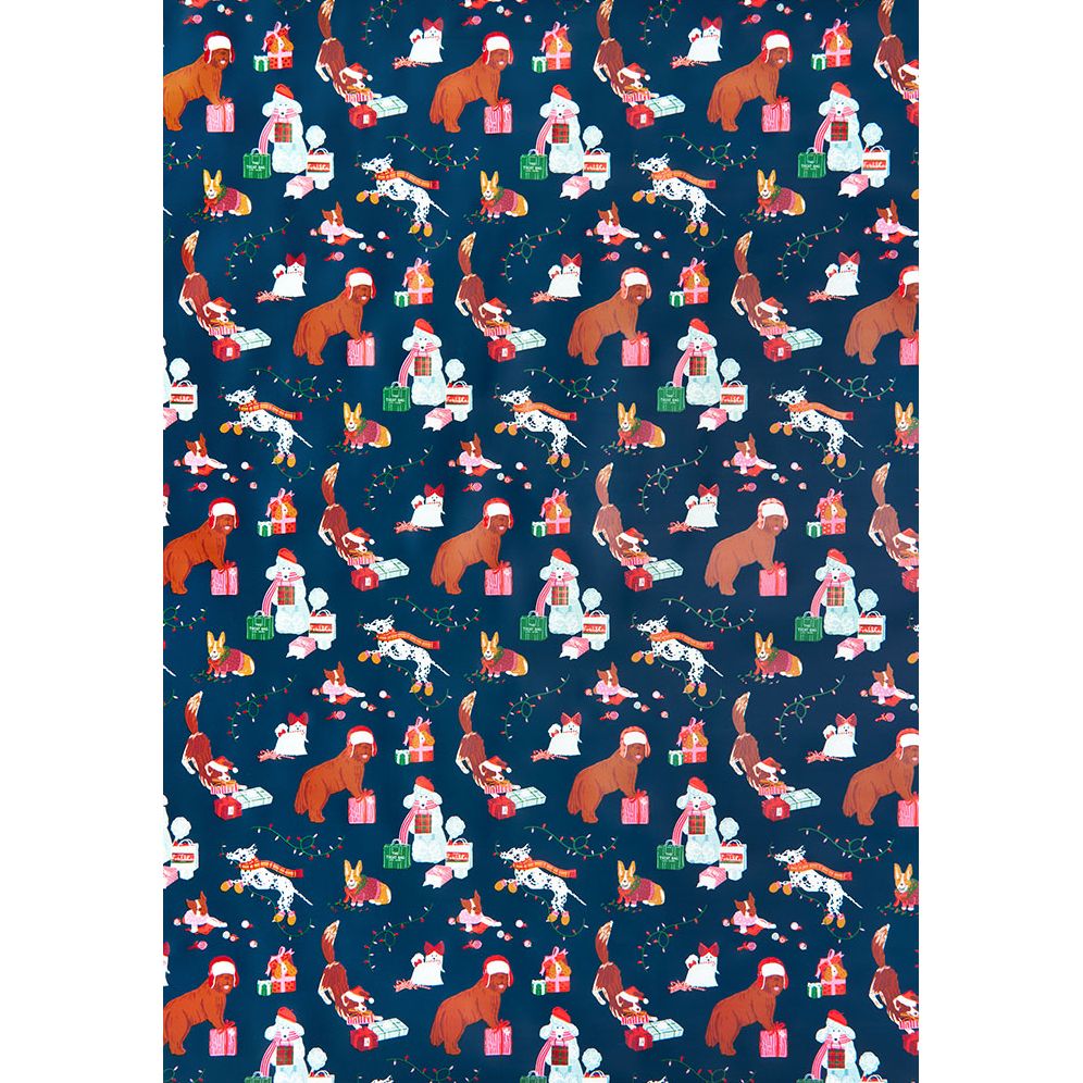 Festive Dogs Stone Wrapping Paper - Image 2