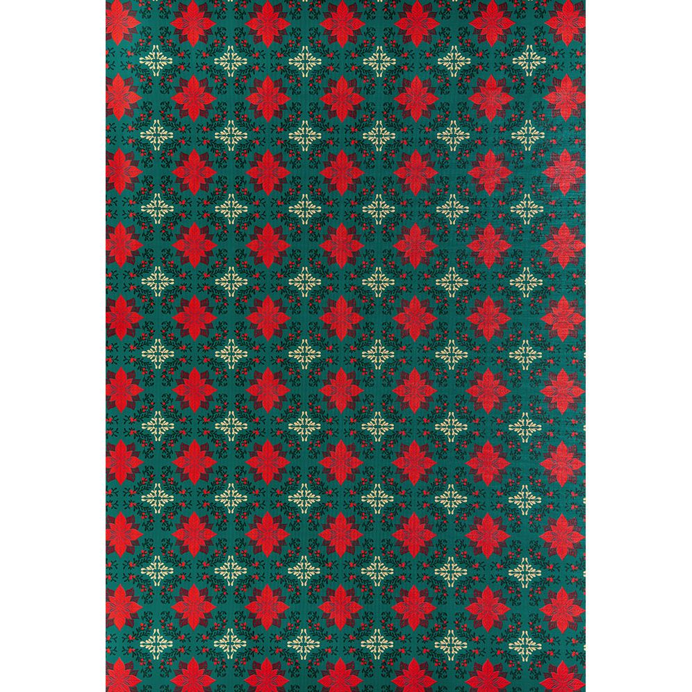 Poinsettia Tile Textured Wrapping Paper - Image 2
