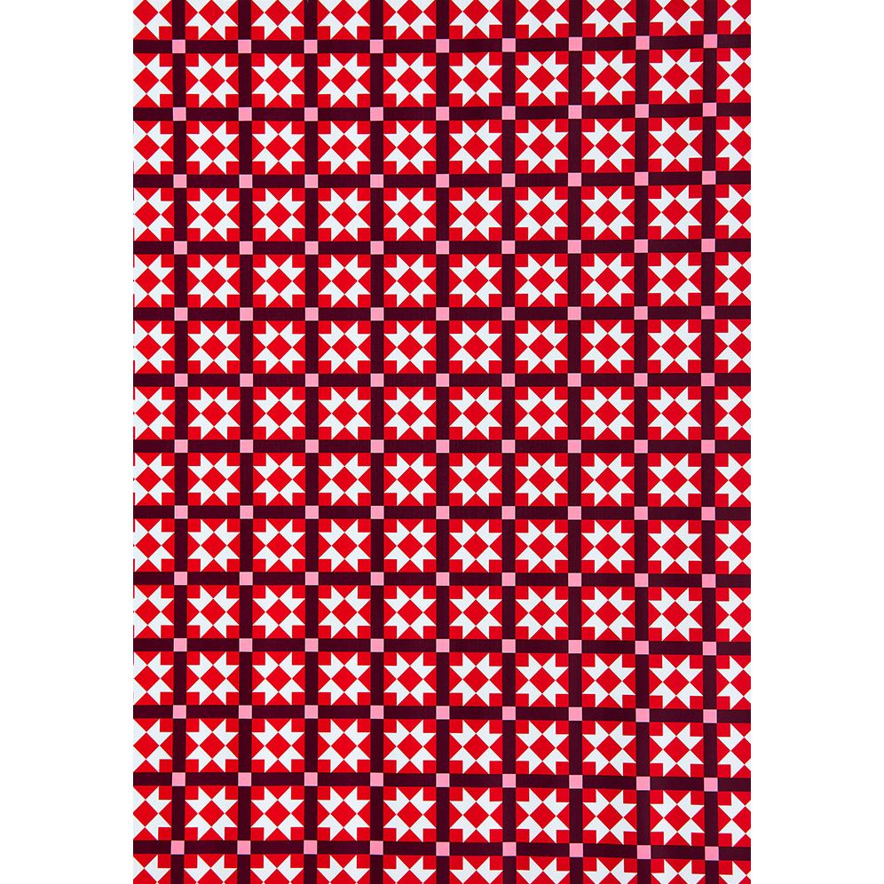 Red Quilt Textured Wrapping Paper - Image 2