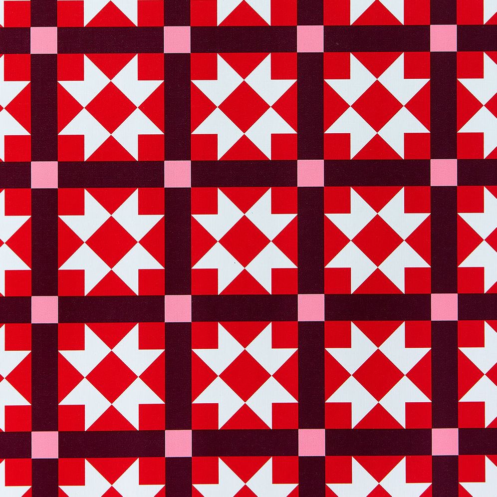 Red Quilt Textured Wrapping Paper - Image 3