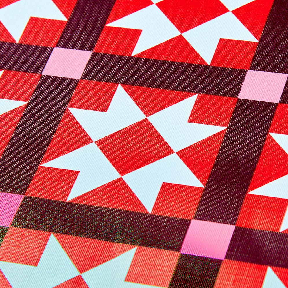 Red Quilt Textured Wrapping Paper - Image 4