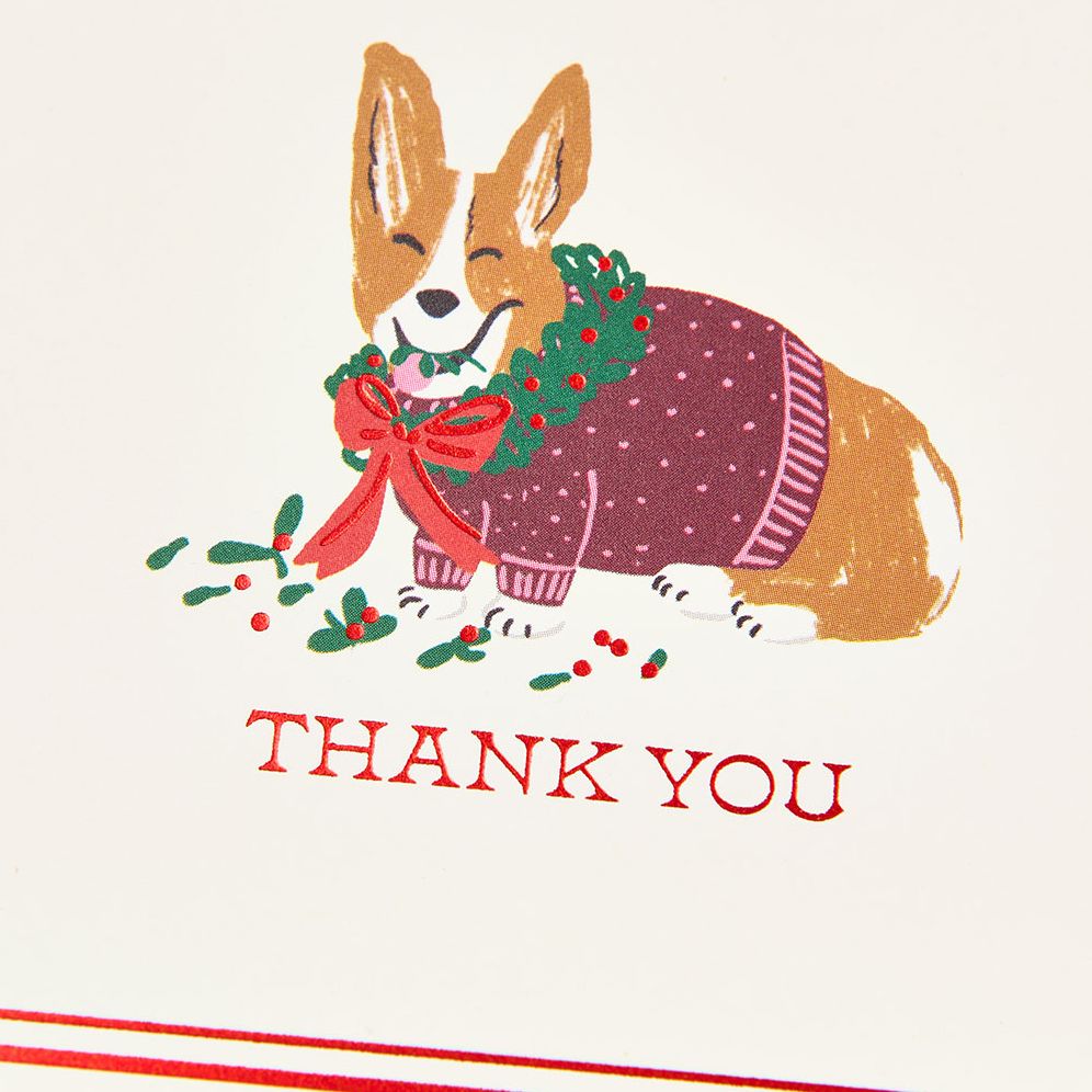 Christmas Festive Corgi Thank You Stationery Set - Image 2