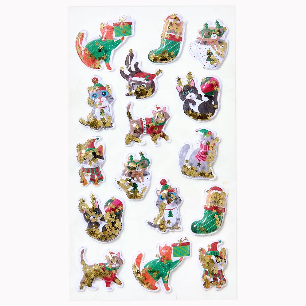 Holiday Cats Shaker Sticker Sheet - Image 2