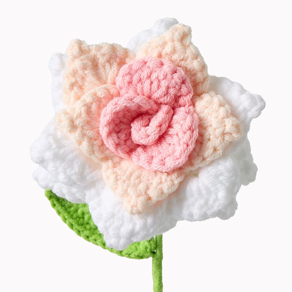 Pale Pink Rose Crochet Flower - Image 2