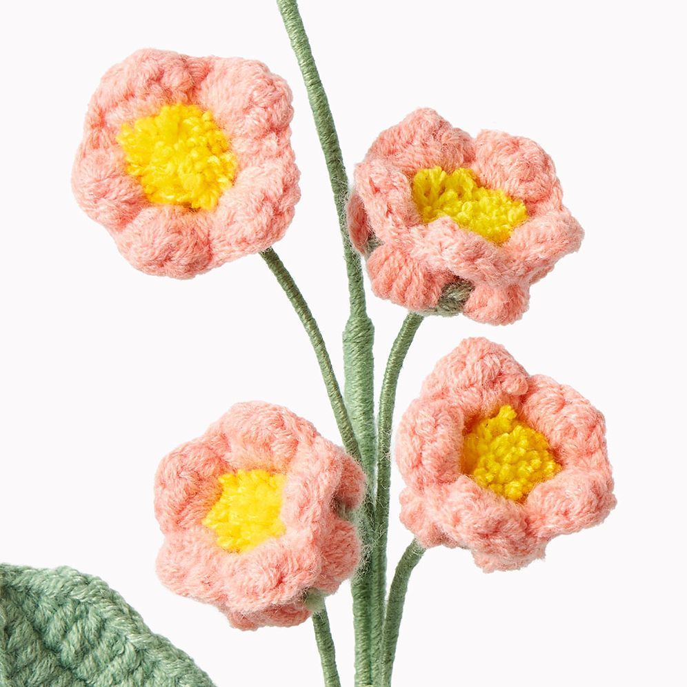 Orange Lily of the Valley Crochet Flower - Image 2