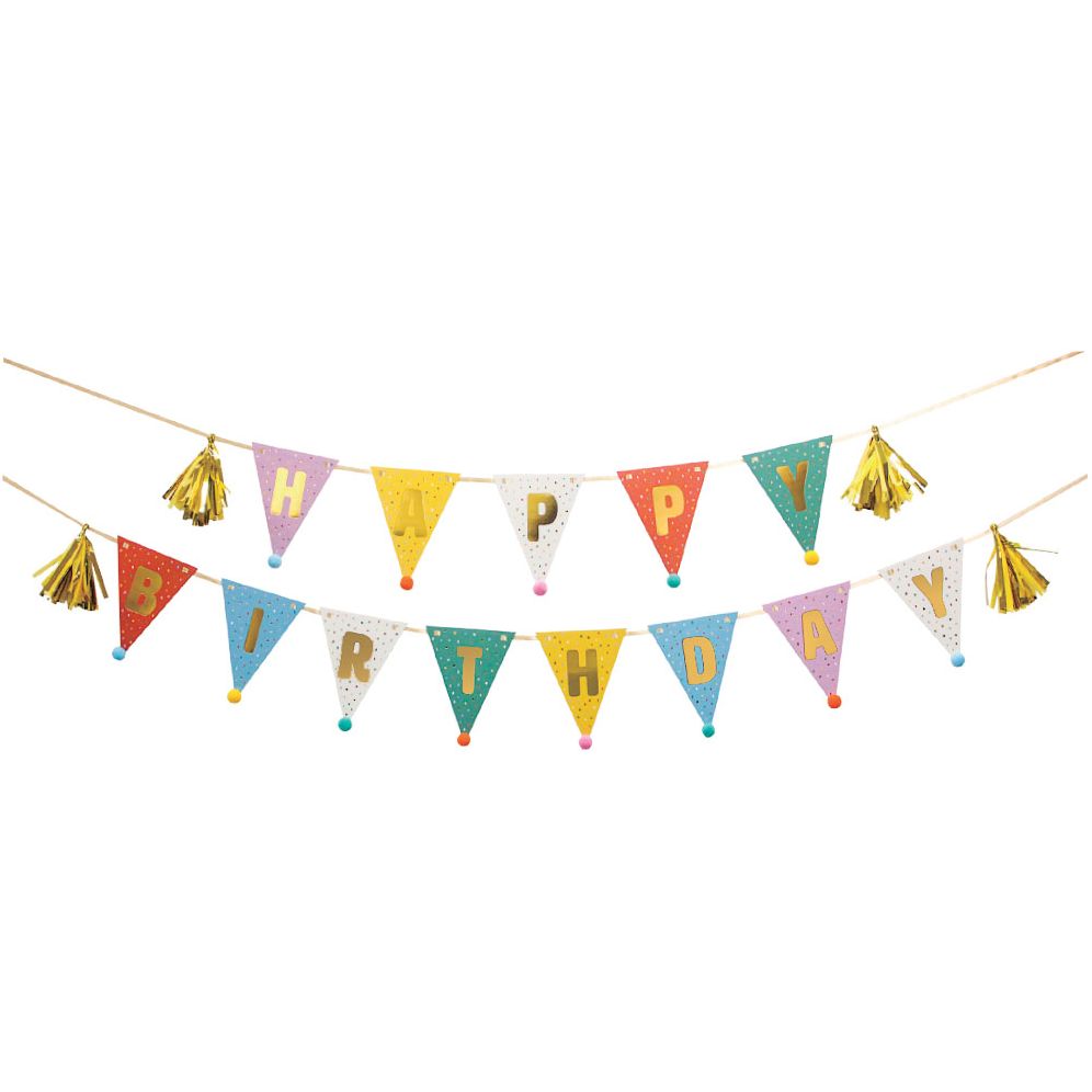 Birthday Party Hat Paper Banner - Image 2