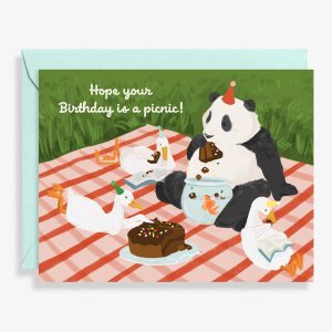 Panda Picnic Birthday Card