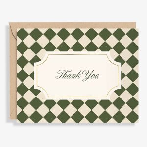 Green Diamond Thank You Card