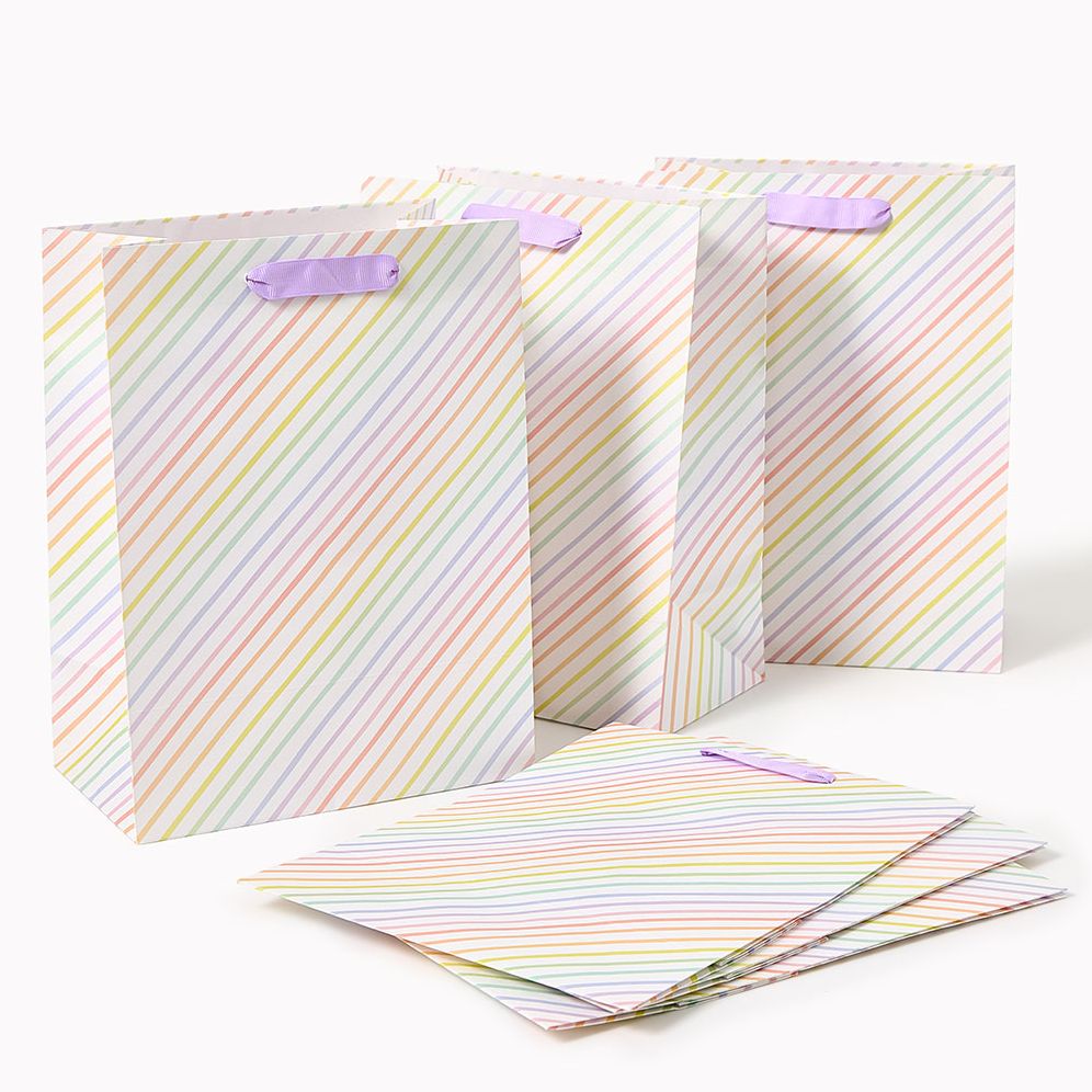 Rainbow Stripe Medium Set of Gift Bags - Image 2