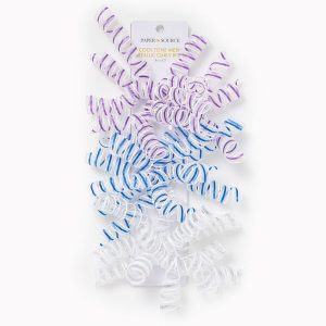 Cool Tone Mesh Metallic Curly Bows Set of 3