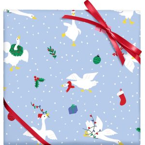 Festive Silly Geese Stone Wrapping Paper