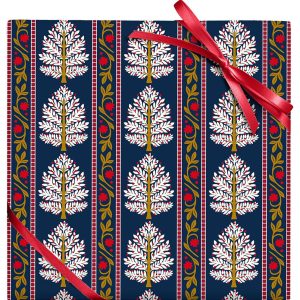 Tree Stripes Textured Wrapping Paper