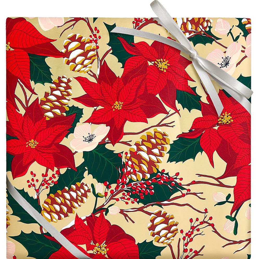 Winter Floral Foil Wrapping Paper