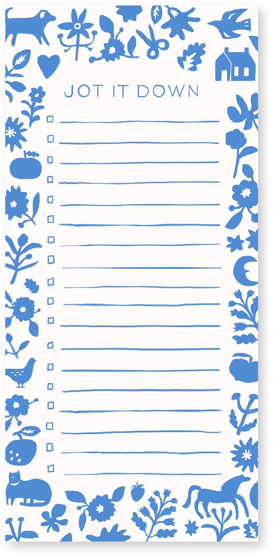 Blue Folk Market Magnetic Stationery List Pad