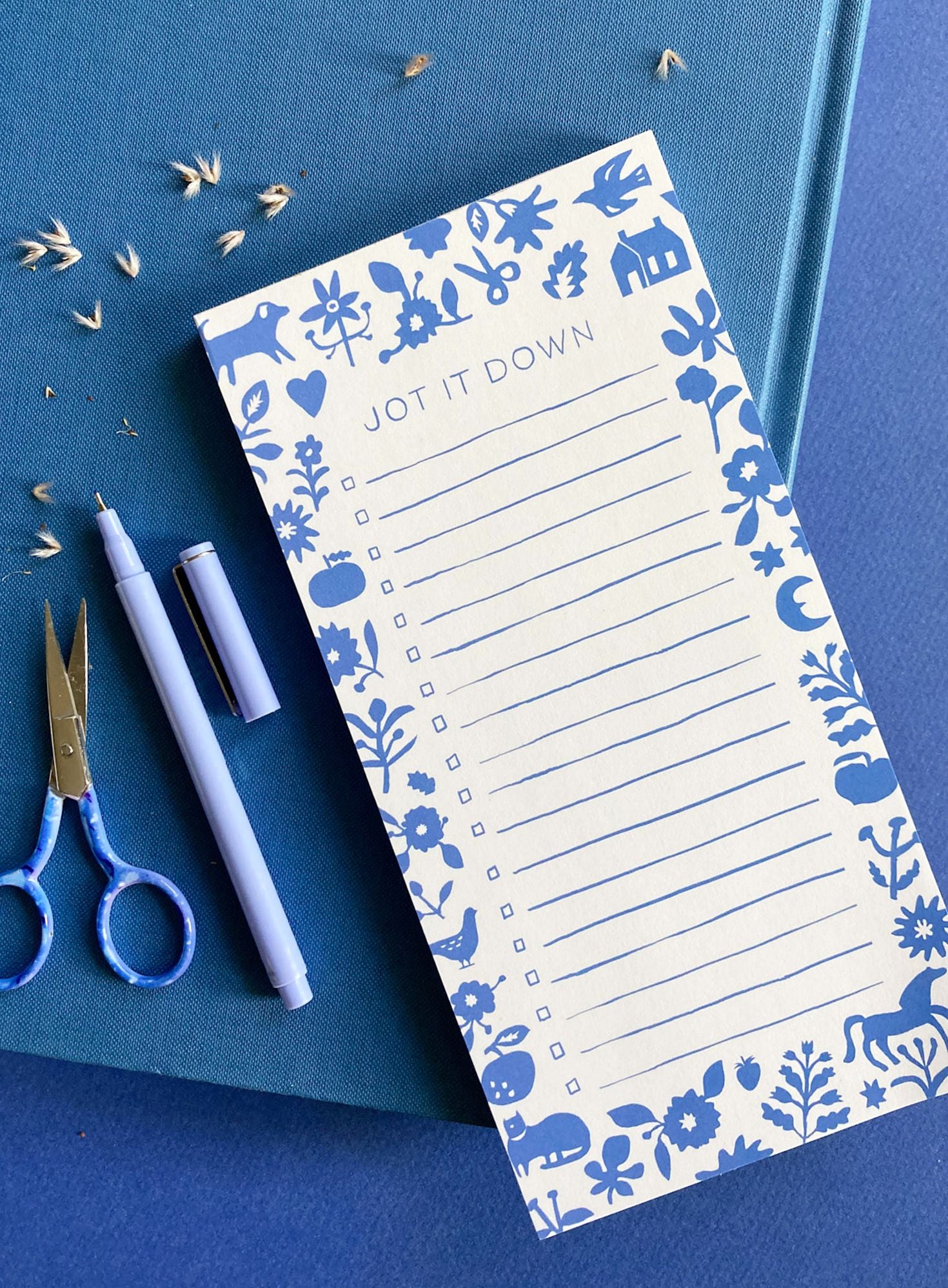 Blue Folk Market Magnetic Stationery List Pad - Image 2