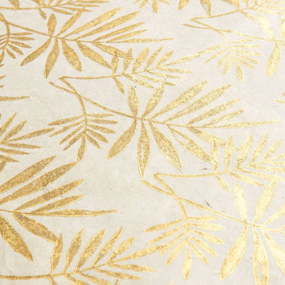 Gold Large Leaves Handmade Paper - Image 2
