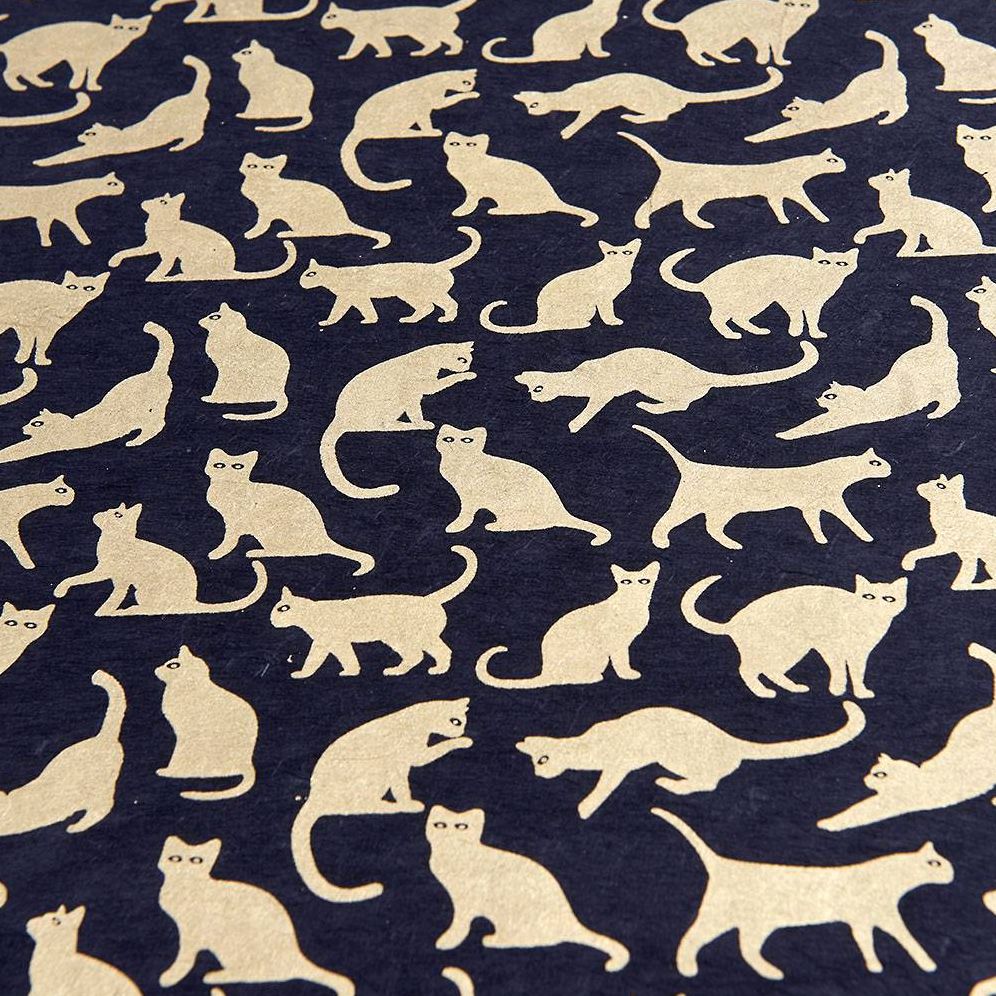 Gold Cats Handmade Paper - Image 2