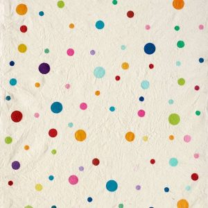 Multicolored Dots On White Handmade Paper
