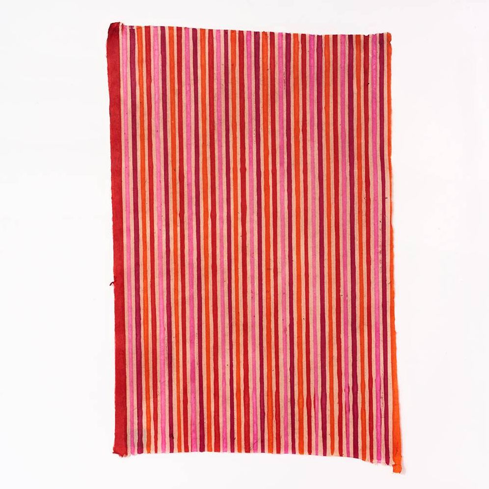 Pink & Orange Stripe Handmade Paper - Image 2