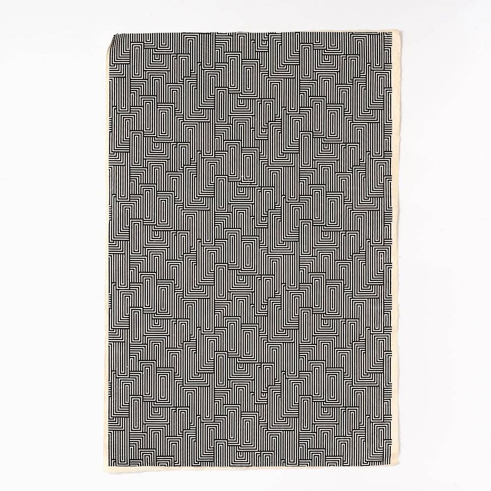 Black & White Maze Handmade Paper - Image 2
