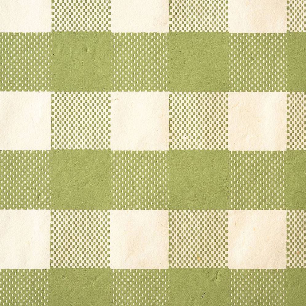 Sage & Cream Plaid Handmade Paper - Image 2