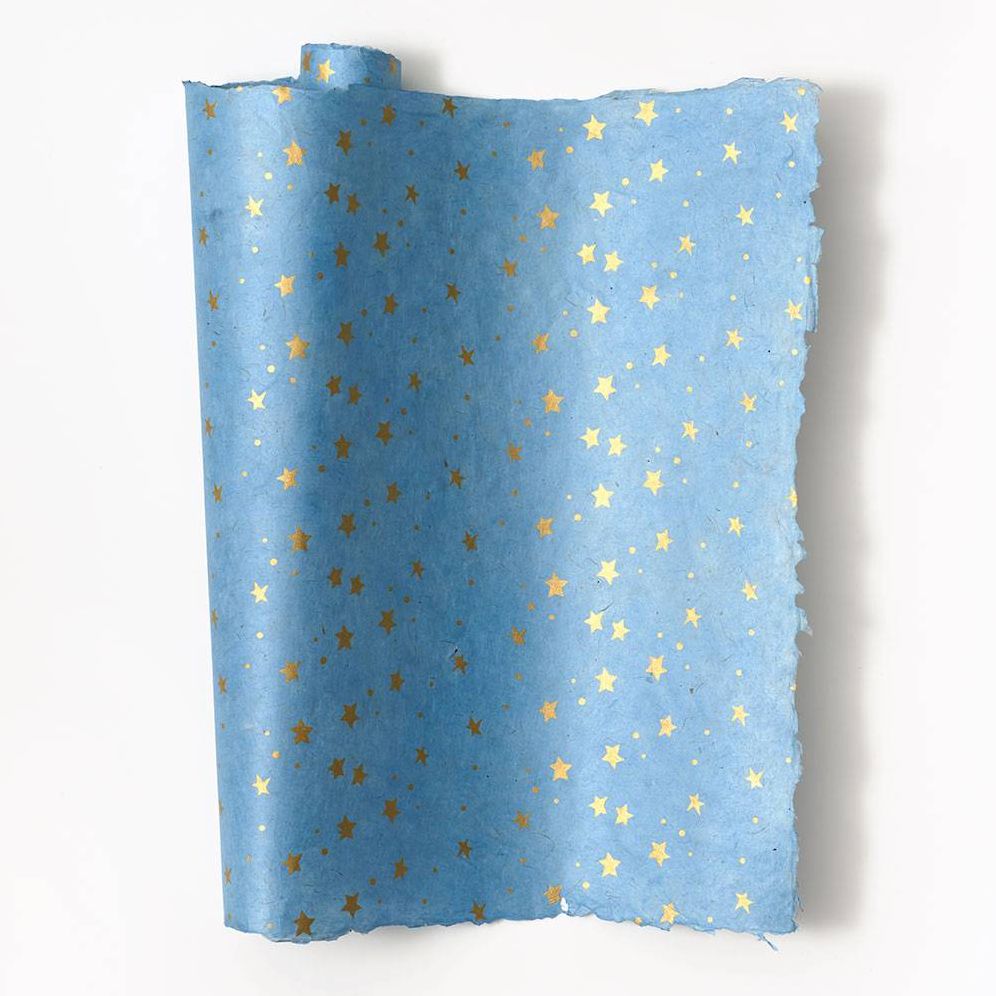 Starry Sky On Light Blue Handmade Paper - Image 3