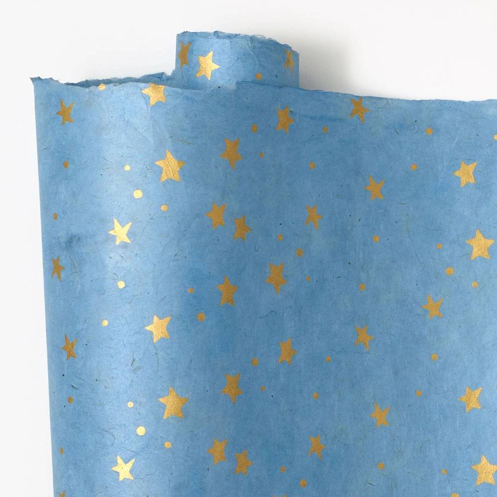 Starry Sky On Light Blue Handmade Paper - Image 2