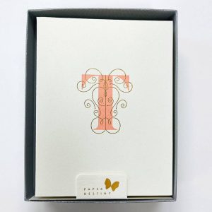 Monogram Letterpress T Stationery Set