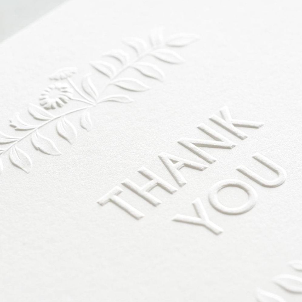 Embossed Floral Thank You Cards - Image 2