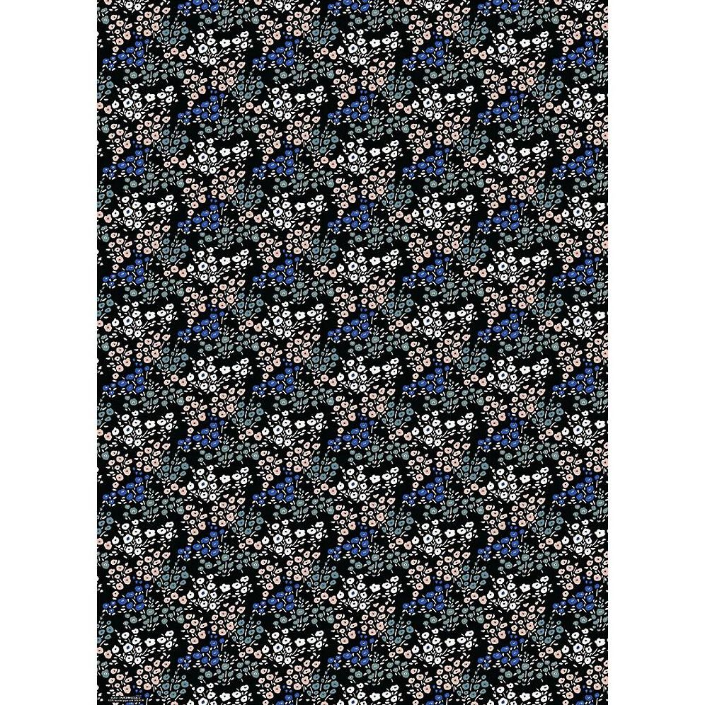 Ditsy Floral On Black Wrapping Paper - Image 2