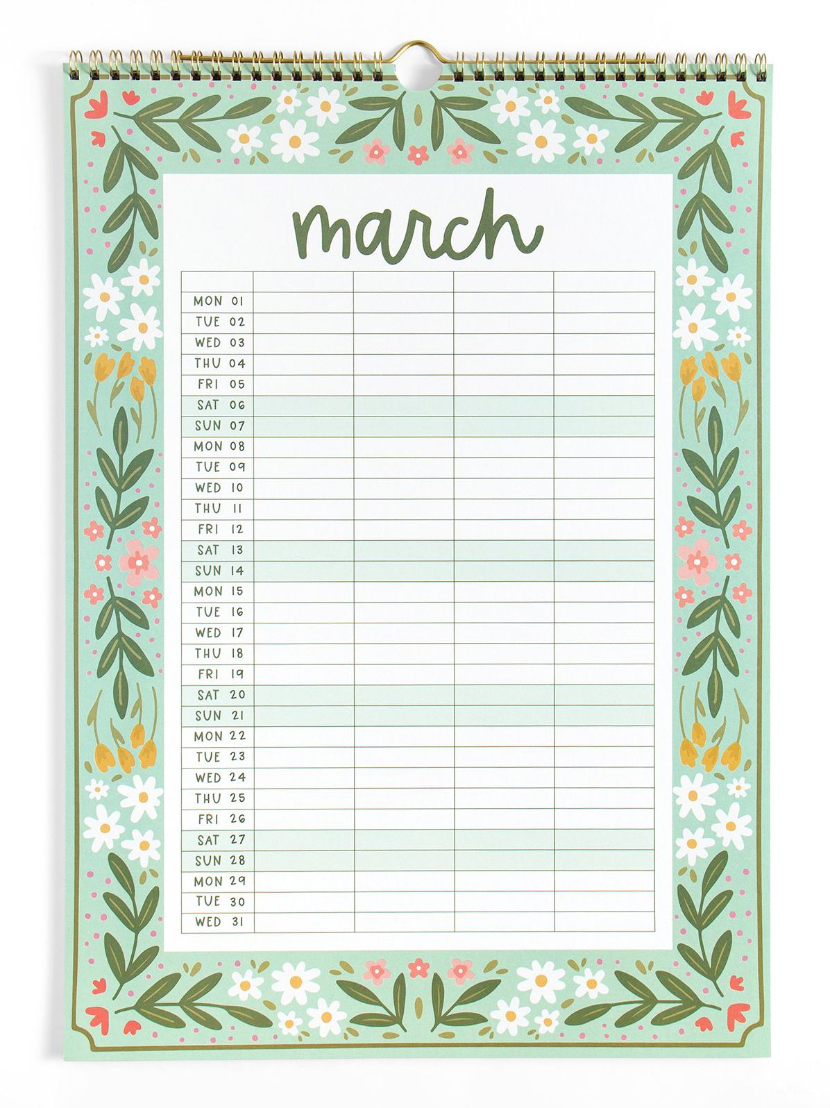 2027 Family Planning Floral Sprial Wall Calendar - Image 4
