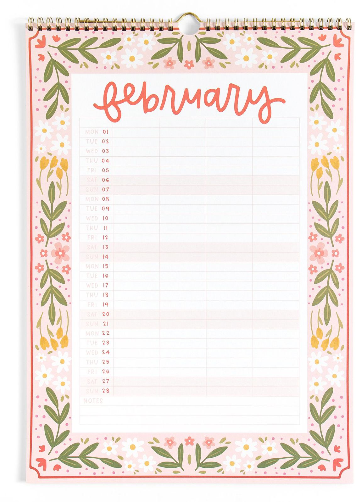 2027 Family Planning Floral Sprial Wall Calendar - Image 5