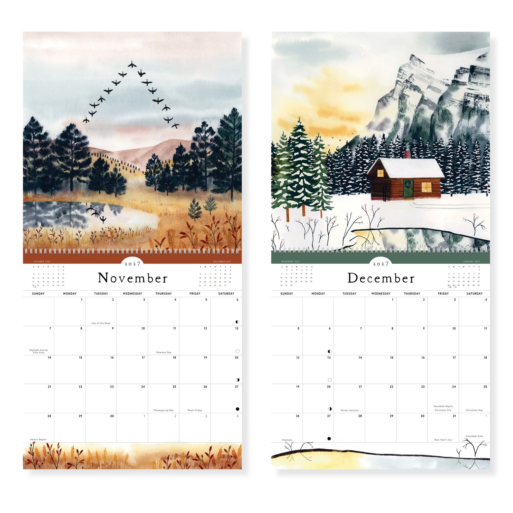 2027 Quiet Earth Watercolor Landscape Wall Calendar - Image 7