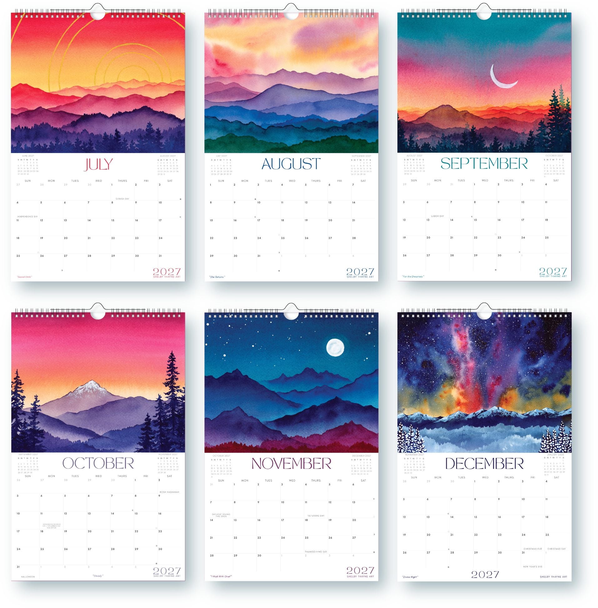 2027 Mountain Art Wall Calendar - Image 6