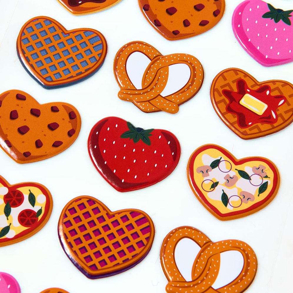 Puffy Food Hearts Sticker Sheet - Image 2
