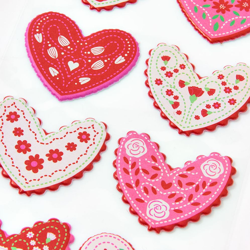 Puffy Folk Heart Sticker Sheet - Image 2