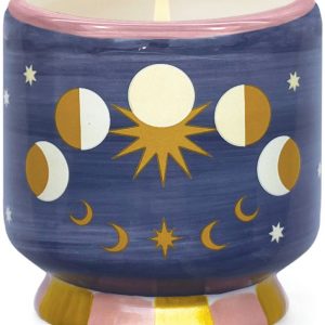 Moon Phases Ceramic Candle Jasmine and Rose 8 Oz