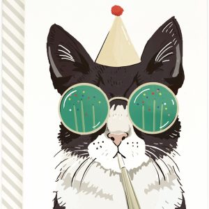 Glasses Cat Birthday Card
