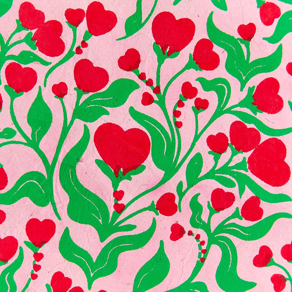 Floral Hearts Handmade Paper - Image 2