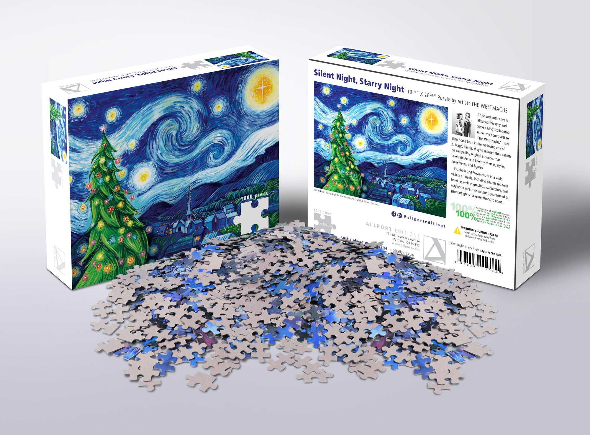 Silent Night. Starry Night 1000 piece Puzzle - Image 2