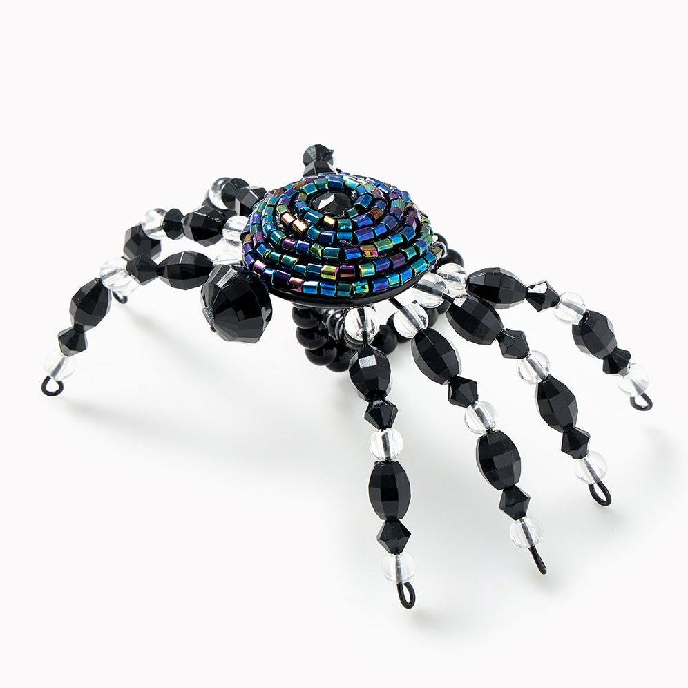 Black and Clear Beaded Spider Bracelet - Image 2