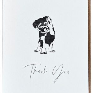 Black and White Puppy Thank You Card
