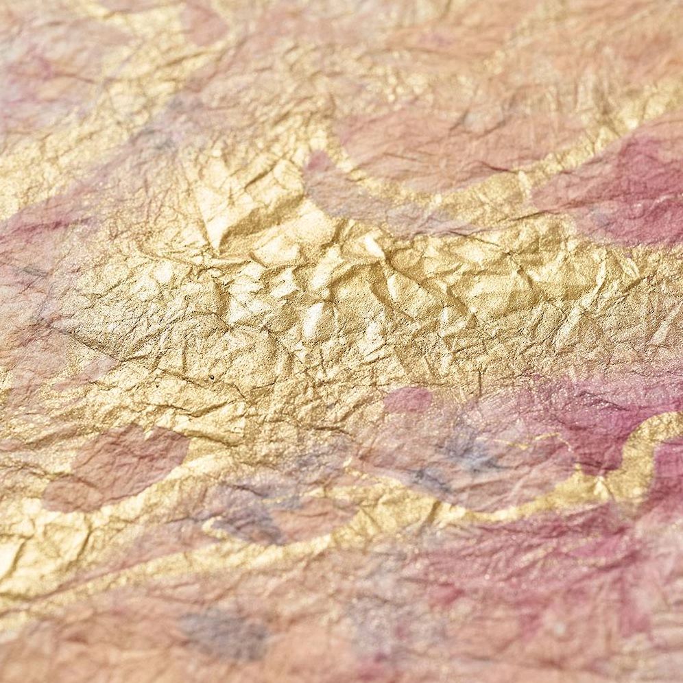 Blue/Purple/Gold Marbled Handmade Paper - Image 2